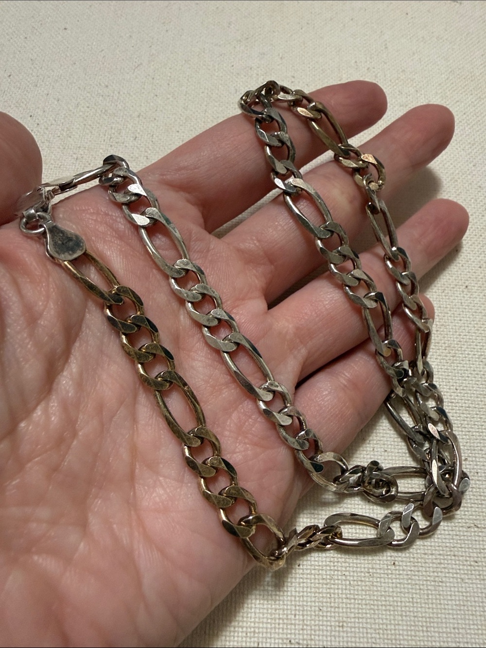 Men’s sterling Silver 925 Milor Classic Figaro Link Chain Necklace two toned 20’